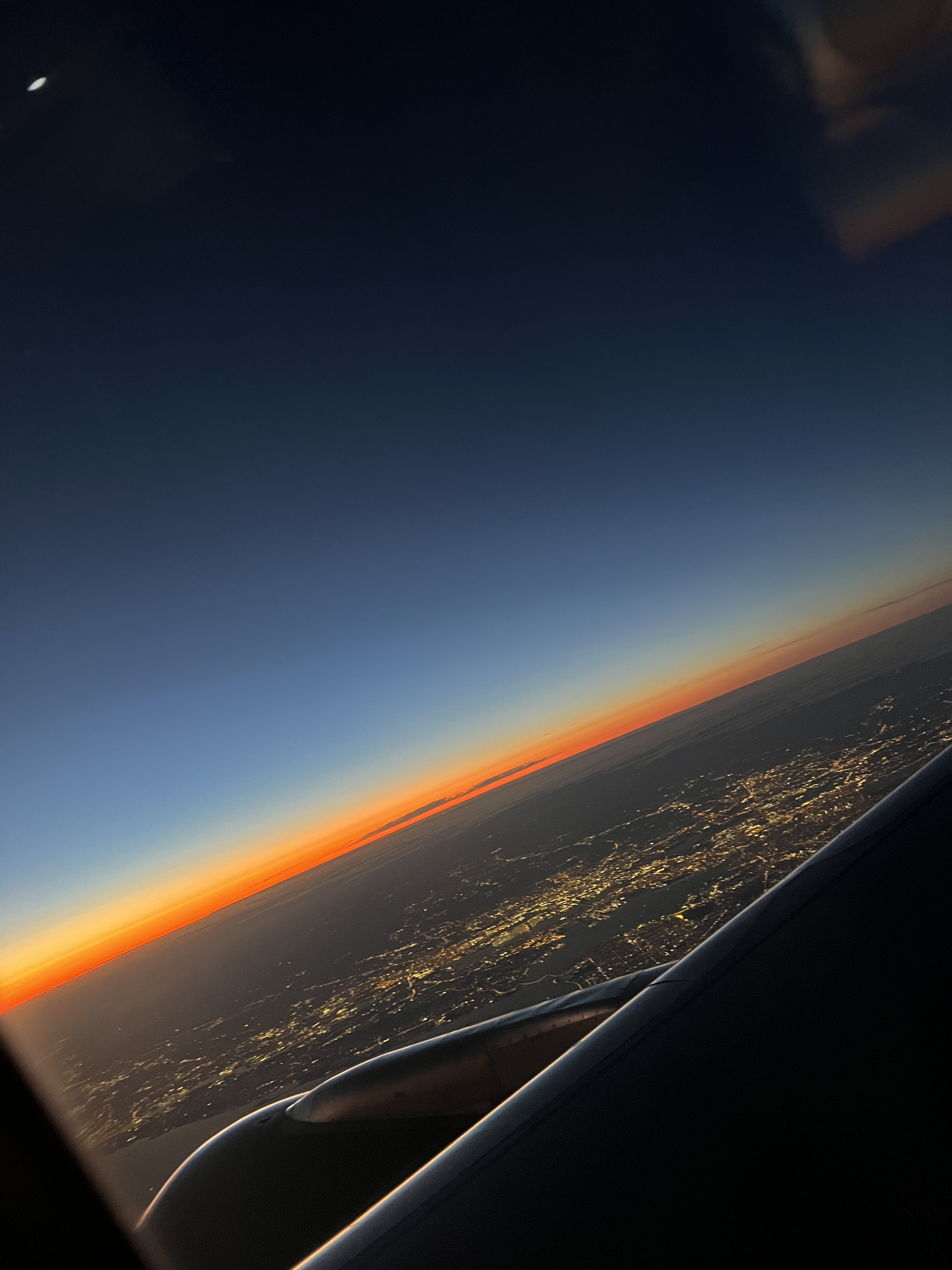 Sunset from airplane